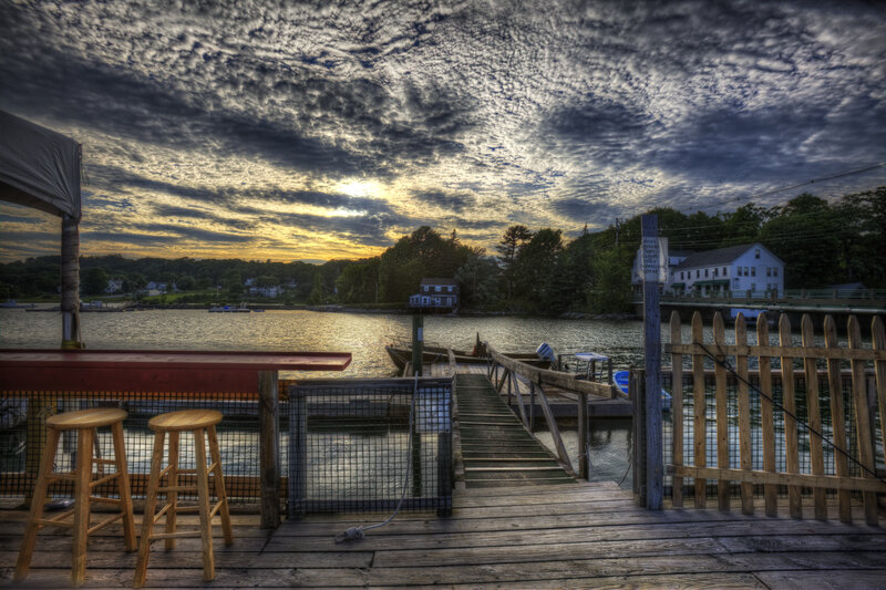 Wooden Dock at Sunset — Blue