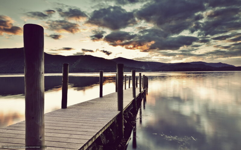 Wooden Dock at Sunset — Gray