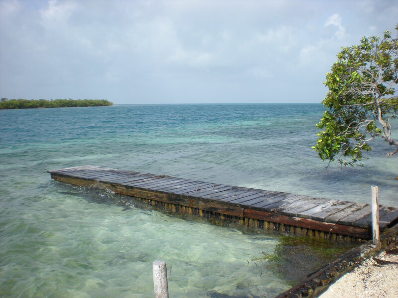 Wooden dock at tropical beach