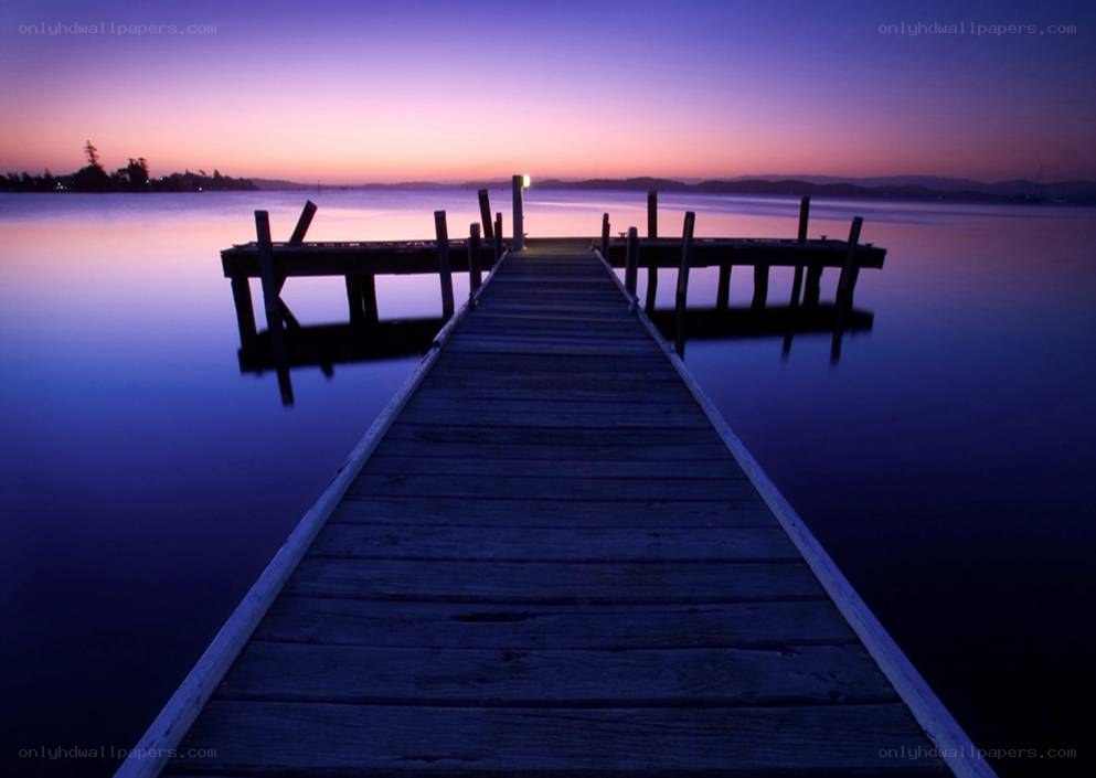 Wooden dock at twilight