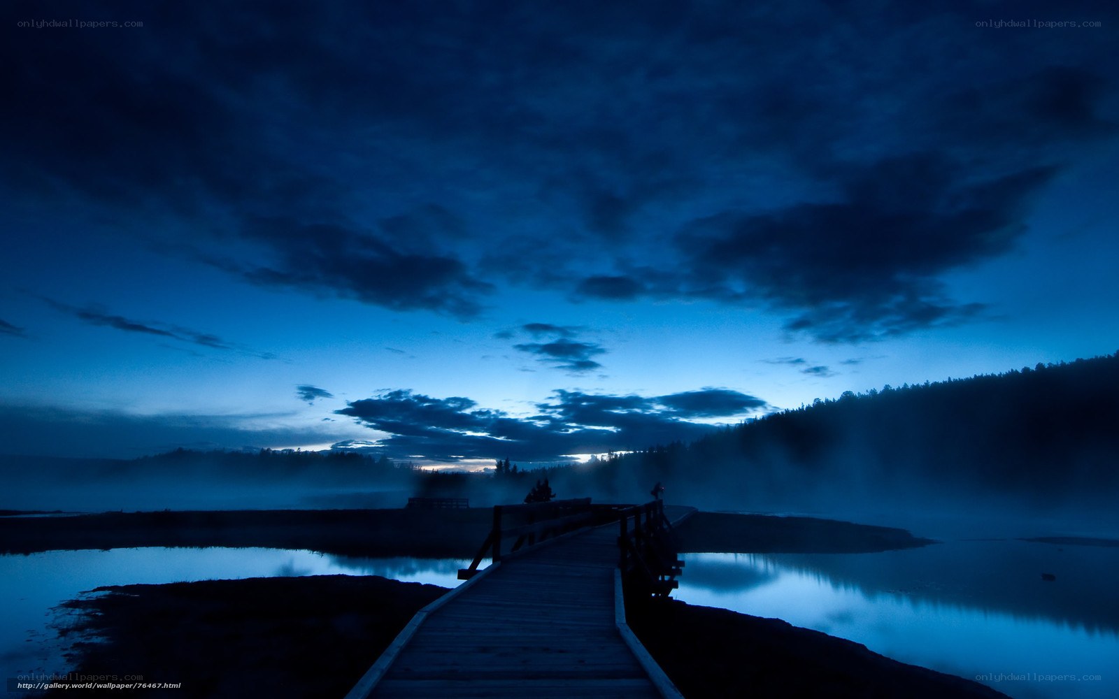 Wooden dock at twilight