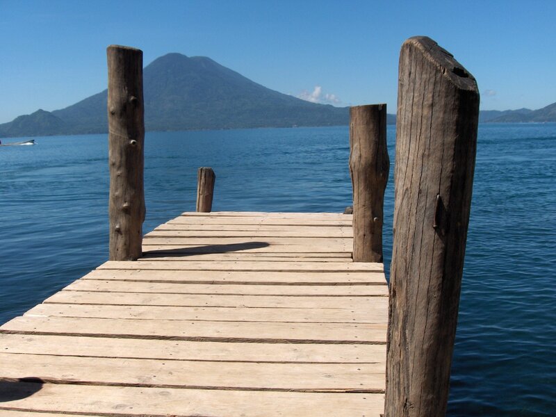 Wooden dock by a lake