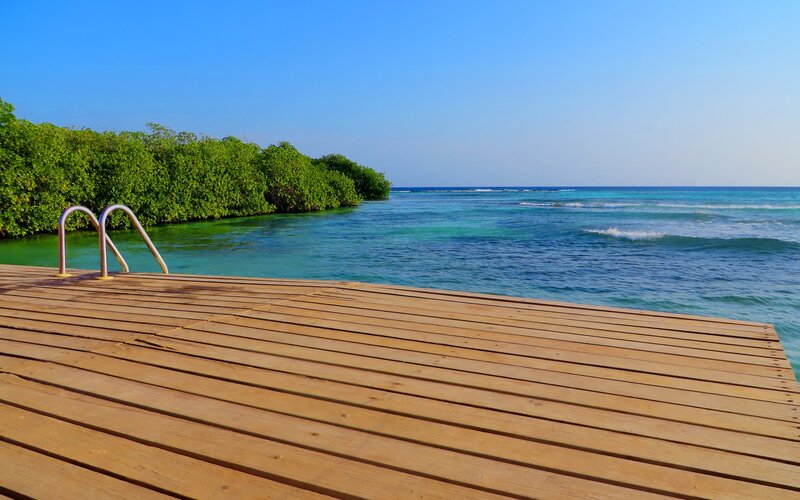 Wooden Dock by Ocean