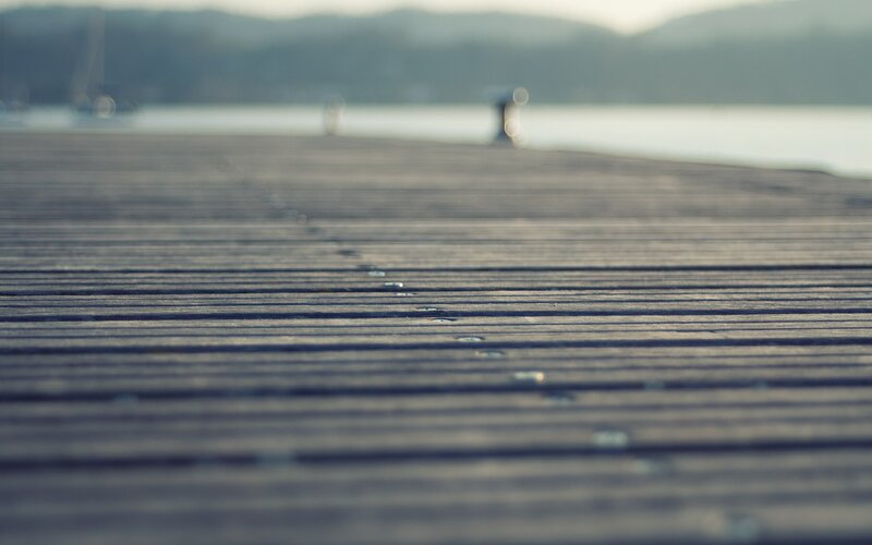 Wooden Dock by Water — Brown