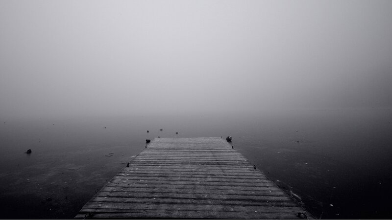 Wooden Dock in Fog