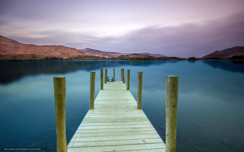 Wooden dock on a calm lake