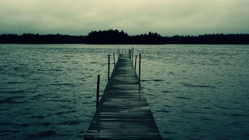 Wooden dock on a lake