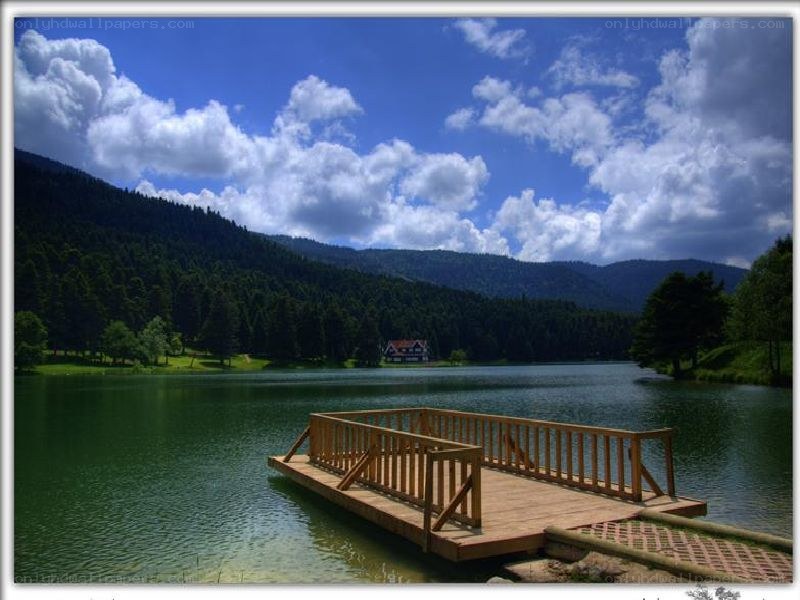 Wooden dock on a lake