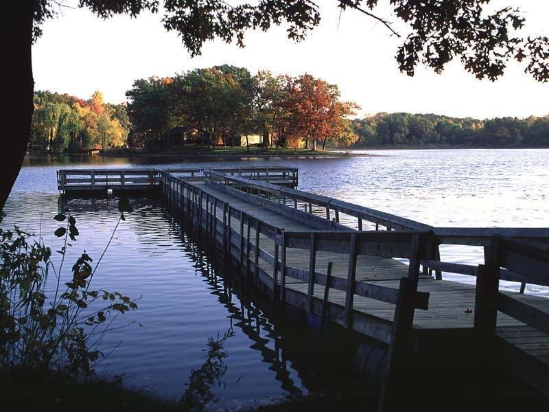 Wooden dock on a lake
