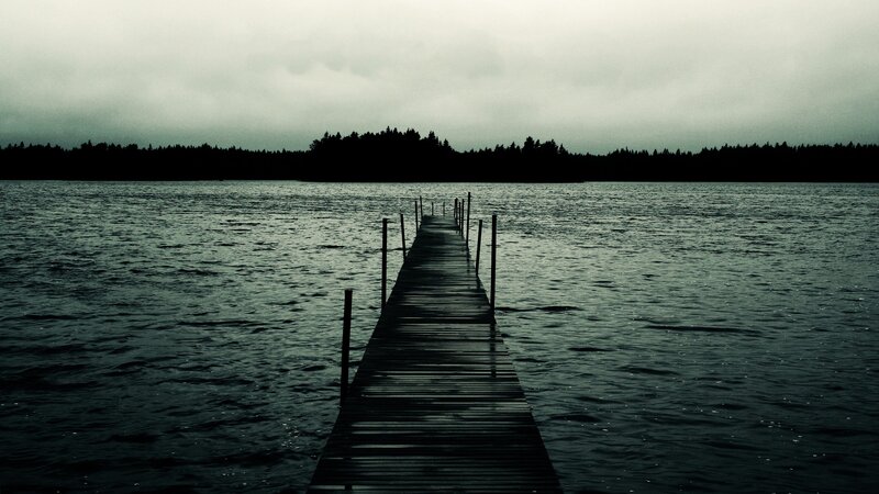 Wooden dock on a lake