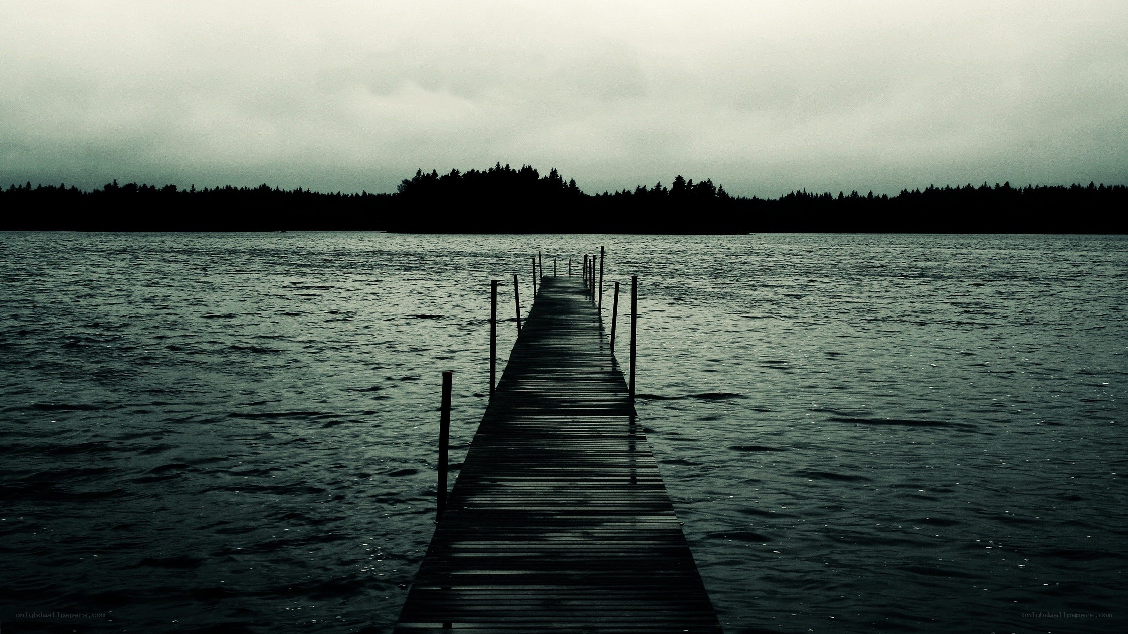 Wooden dock on a lake