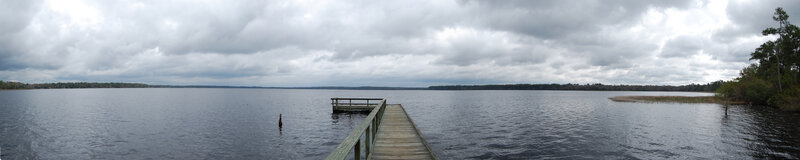 Wooden dock on a lake