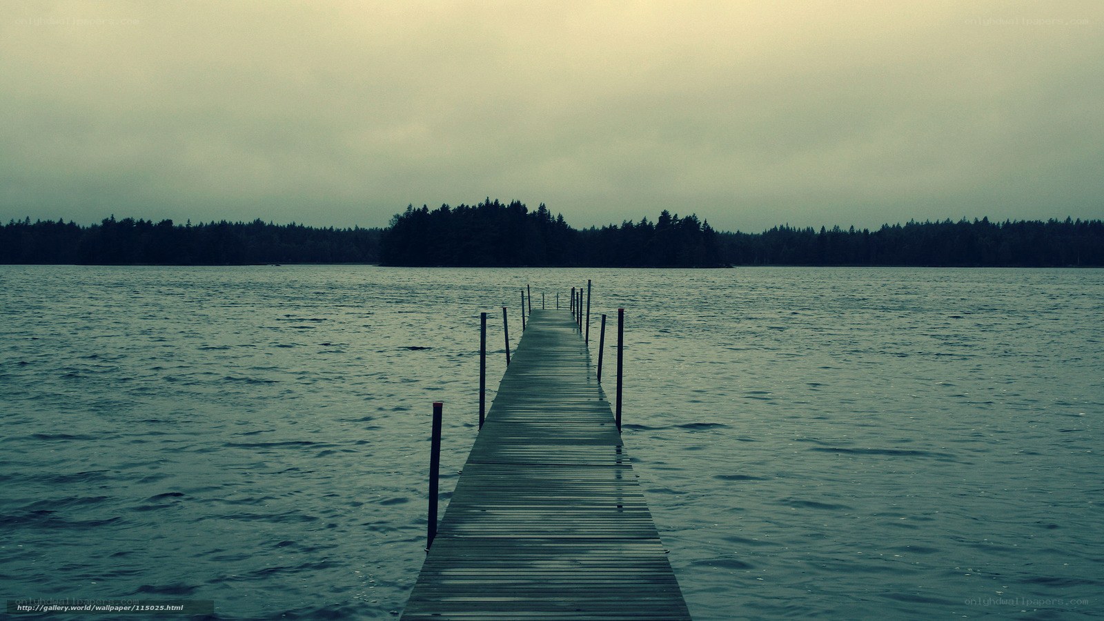 Wooden dock on a lake