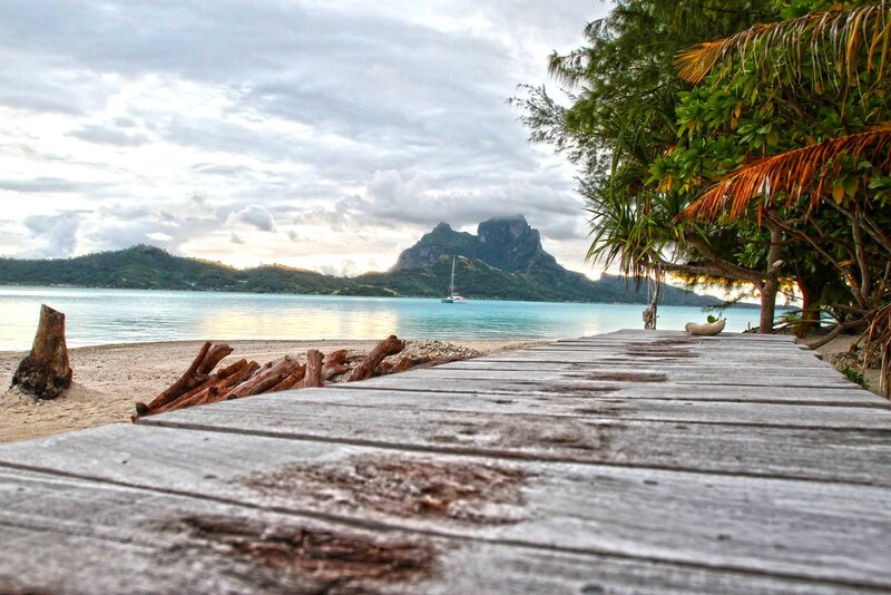 Wooden Dock on Beach