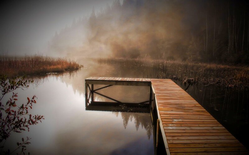 Wooden Dock on Lake — Brown