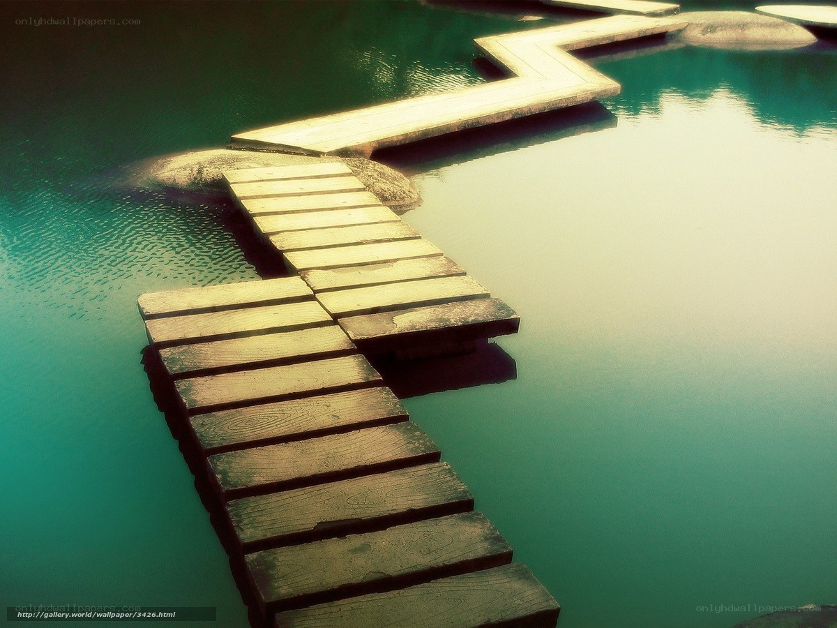 Wooden dock over calm water
