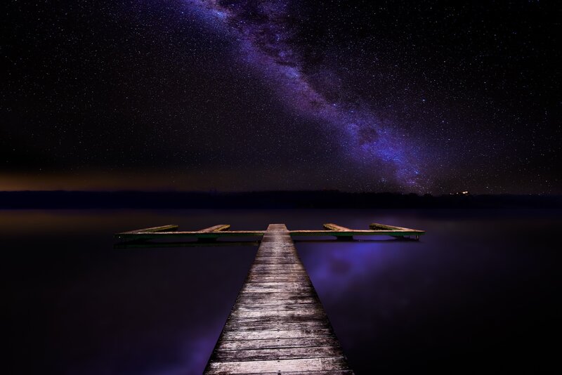 Wooden Dock under Stars