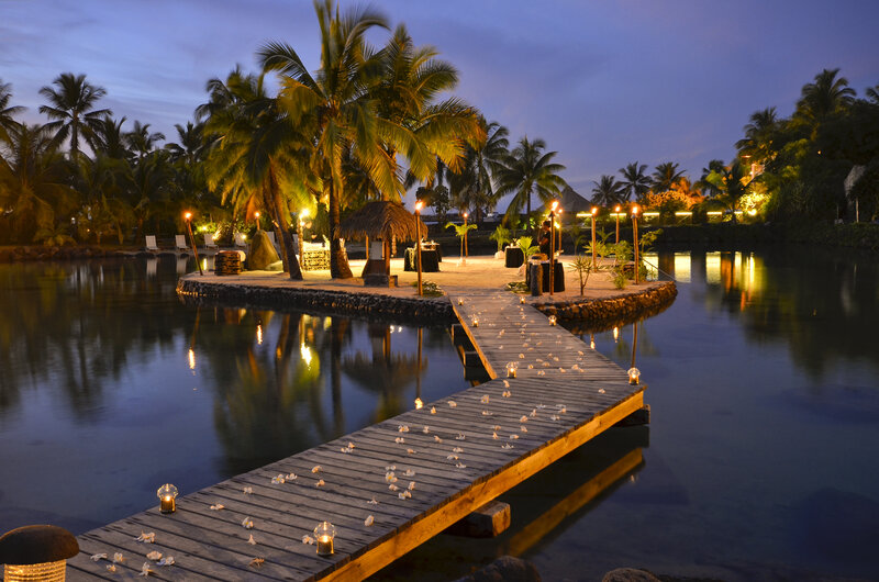 Wooden Dock with Candles