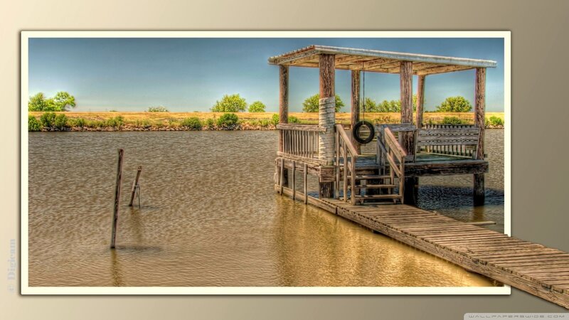 Wooden Dock with Gazebo