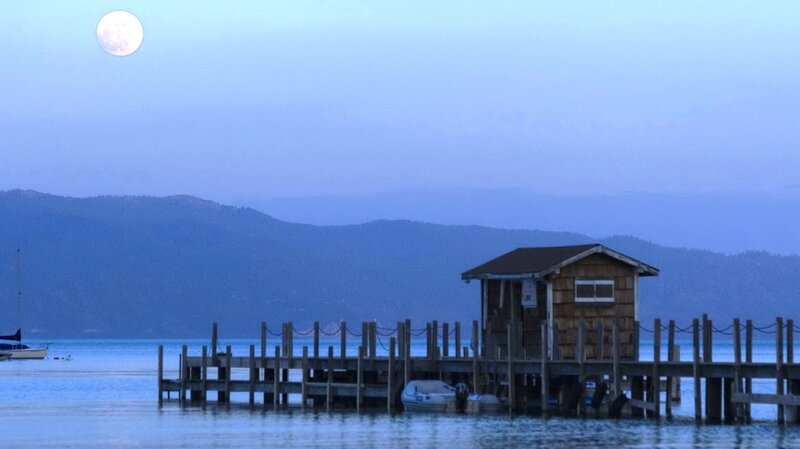Wooden Dock with Shed