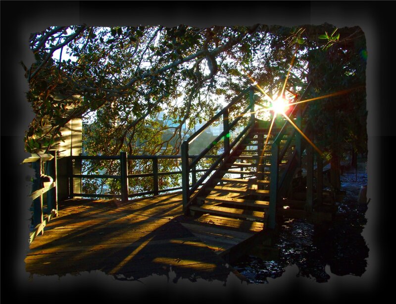 Wooden Dock with Stairs