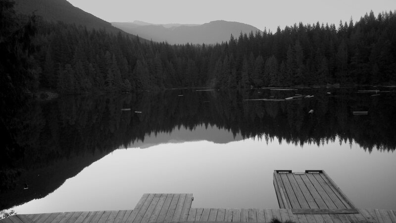 Wooden Docks on Lake — Black