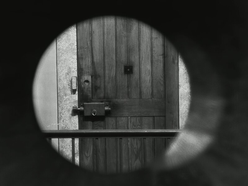 Wooden Door Through Peephole