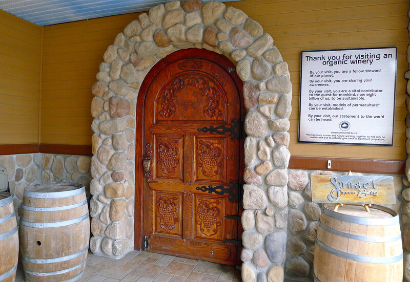 Wooden Door with Barrels