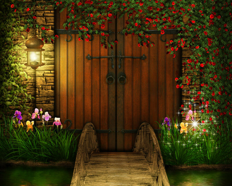 Wooden Door with Bridge