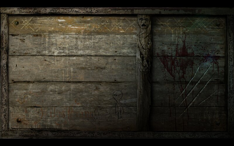 Wooden Door with Carvings