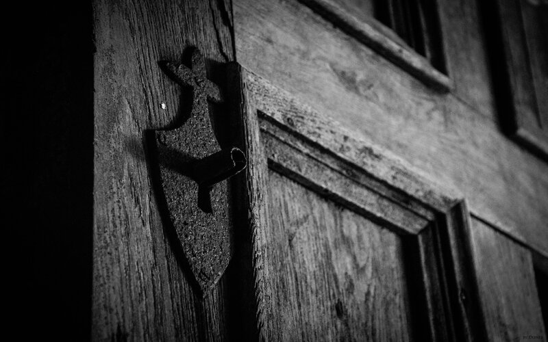 Wooden Door with Iron Latch
