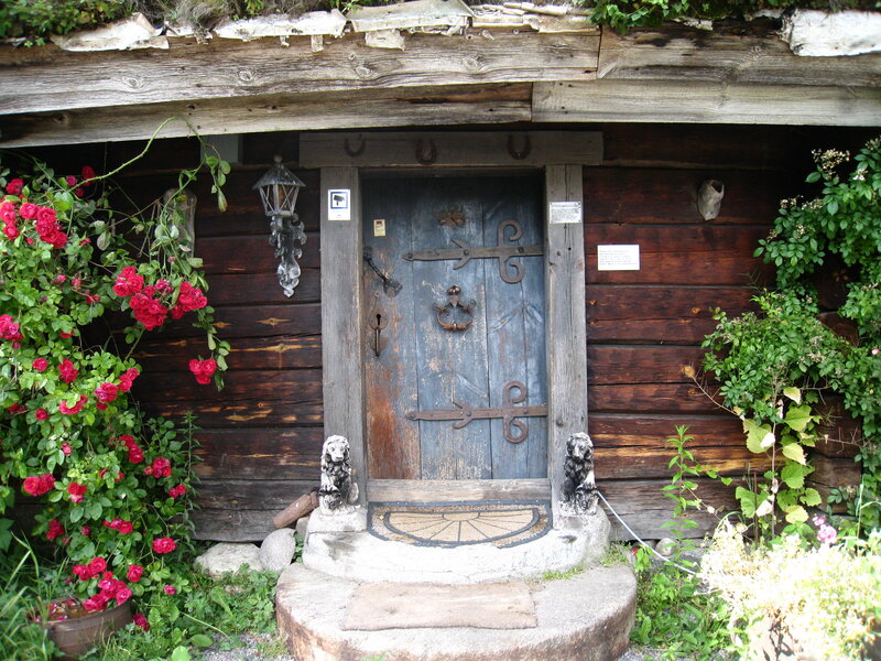 Wooden Door with Roses