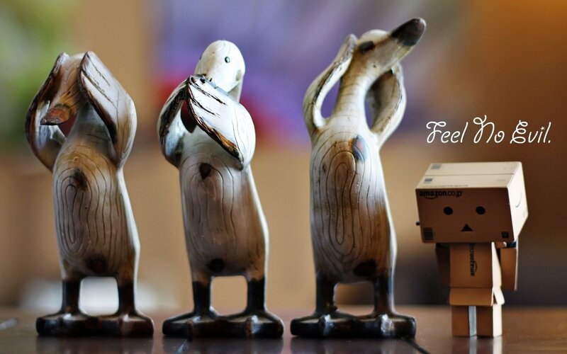 Wooden ducks and Danbo figure