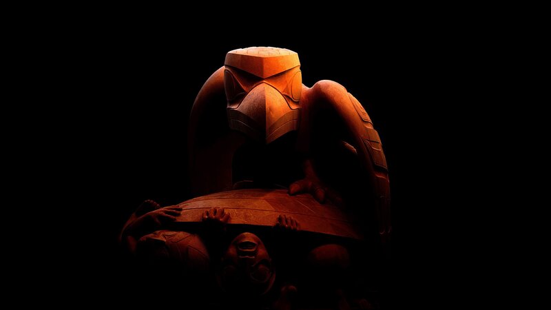 Wooden Eagle Sculpture — Black
