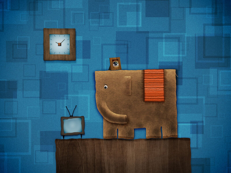 Wooden Elephant Figure