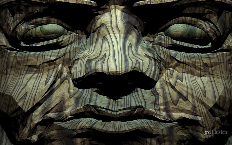 Wooden Face Sculpture
