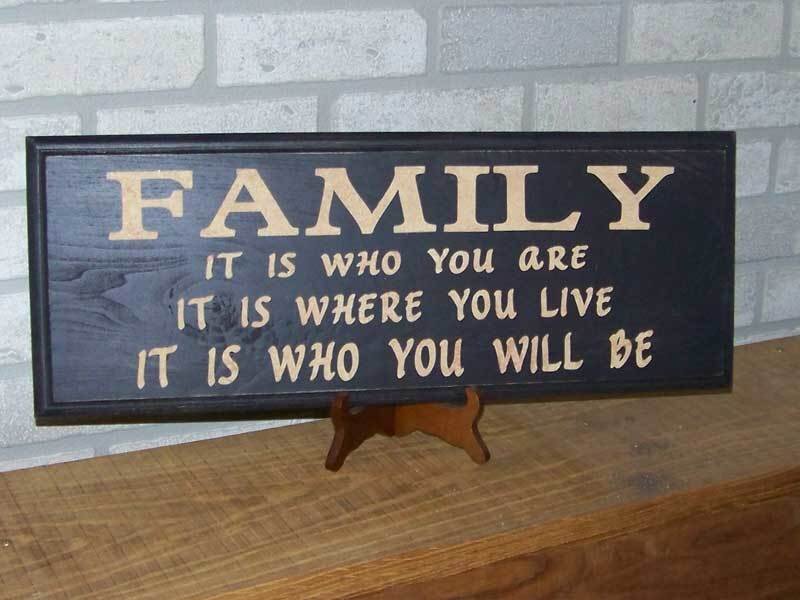 Wooden family sign