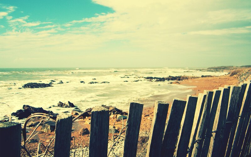 Wooden Fence at Beach