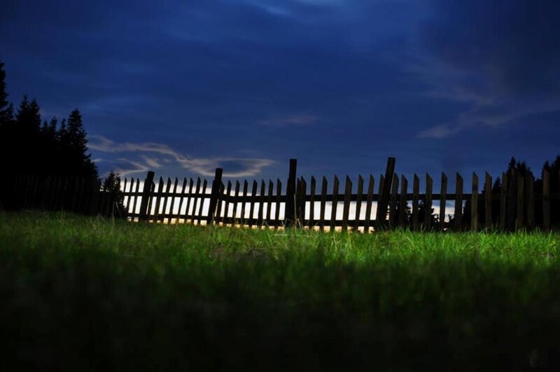 Wooden Fence at Dusk
