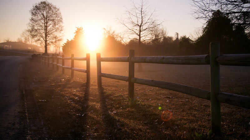 Wooden Fence at Sunrise