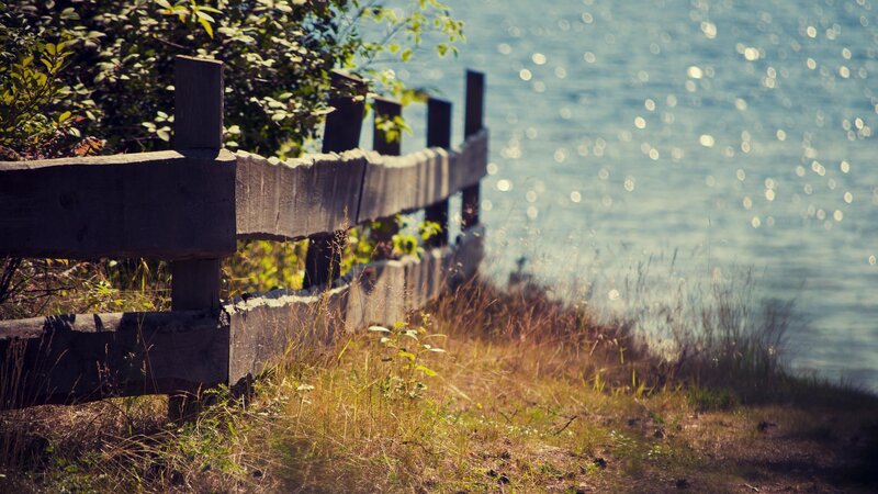 Wooden Fence by Water