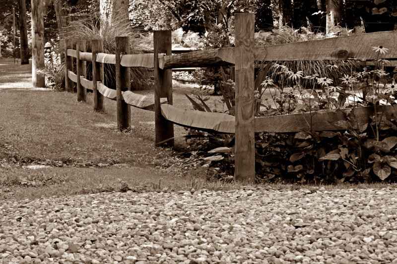 Wooden Fence in Garden — Brown