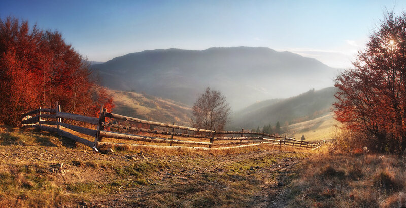 Wooden Fence in Mountains