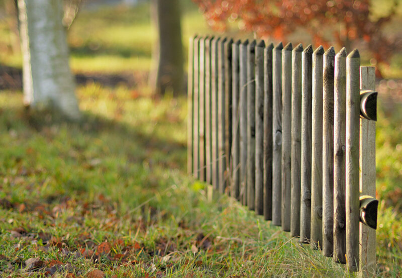 Wooden Fence in Park — Green