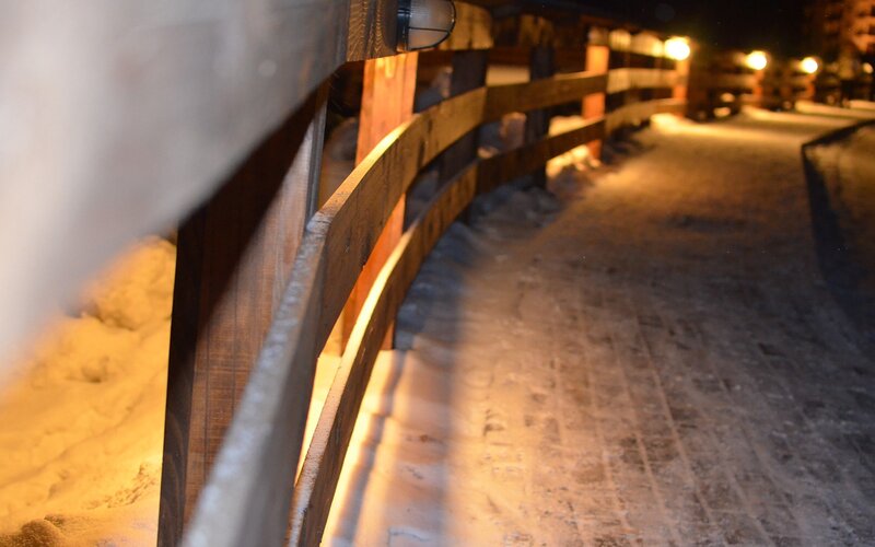 Wooden Fence in Snow — Brown