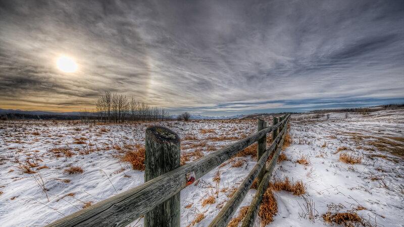 Wooden Fence in Snow — White, Dramatic, Winter