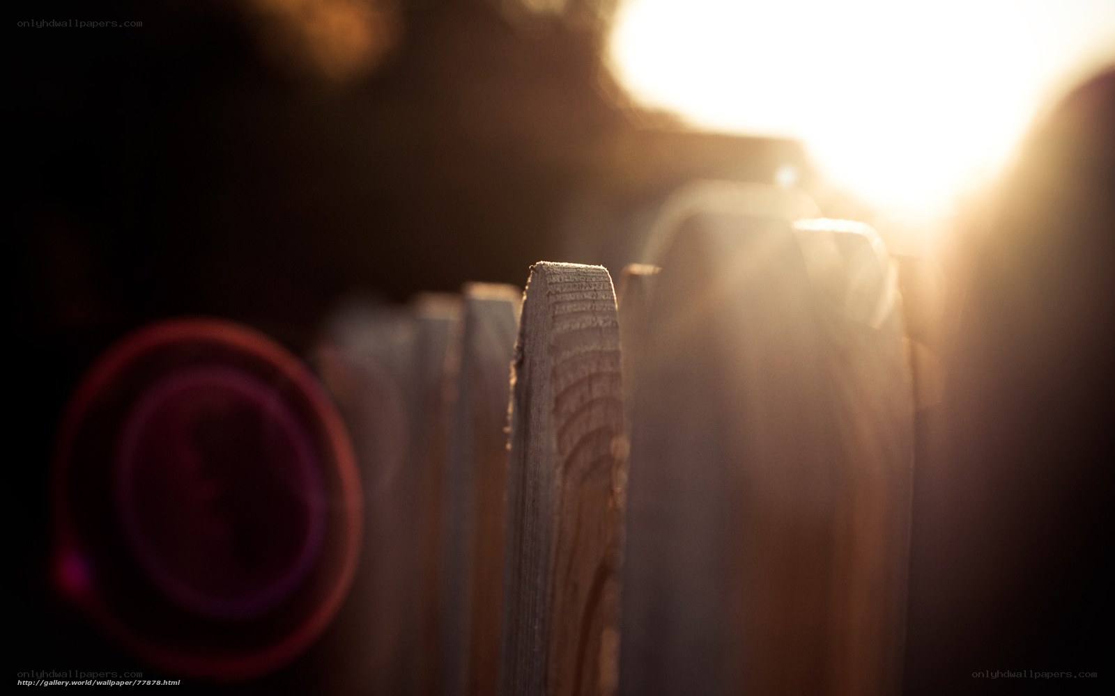 Wooden fence in sunlight