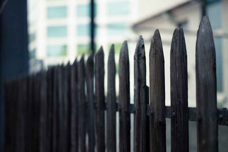 wooden fence in urban setting