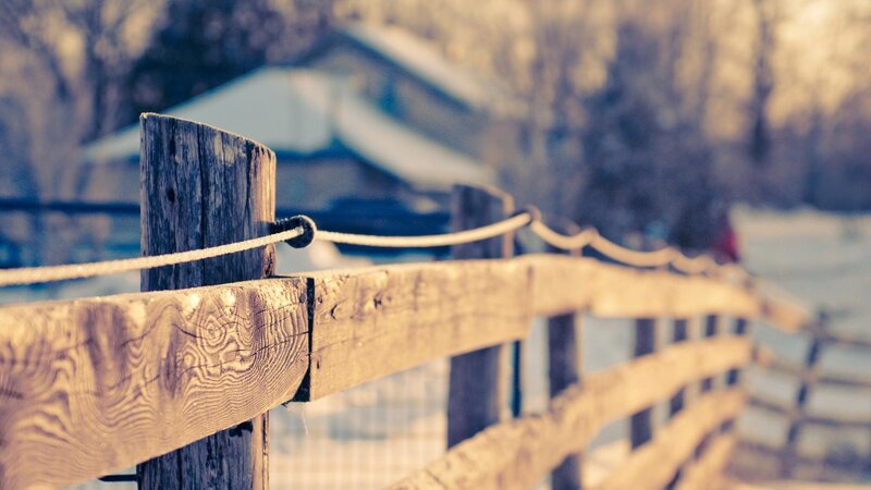 Wooden Fence in Winter — Brown