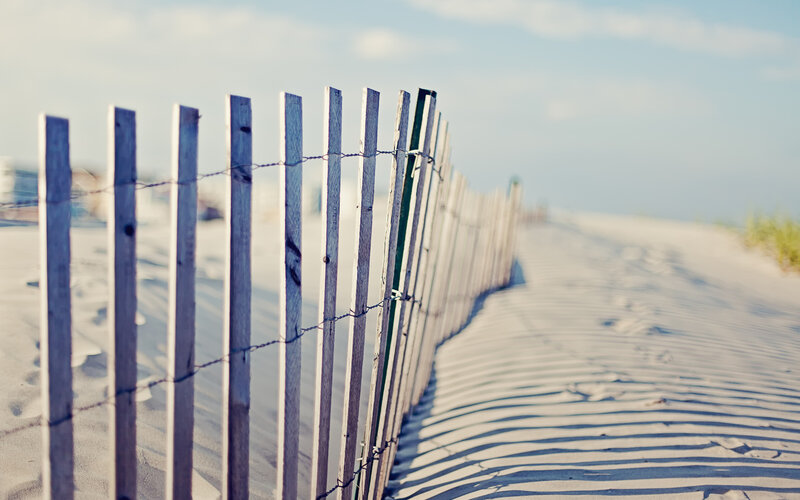Wooden Fence on Beach — Beige